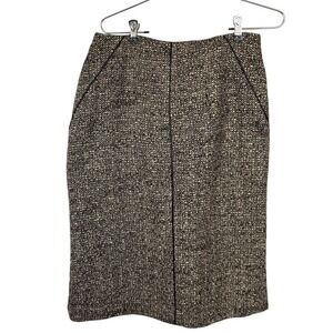 TALBOTS Womens Brown‎ Tweed Wool Straight Pencil Skirt 8 Office Heritage Preppy